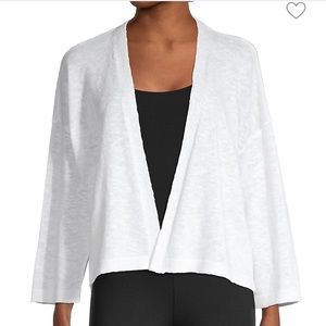 Eileen Fisher white linen cardigan